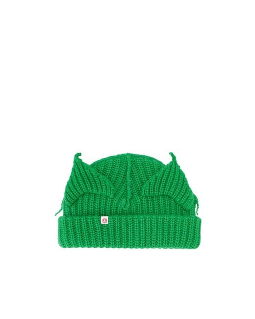 charlesjeffreyloverboy Green Chunky Ears Beanie Hat