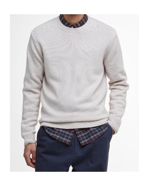 Barbour White Covent Crew Neck Jumper for men