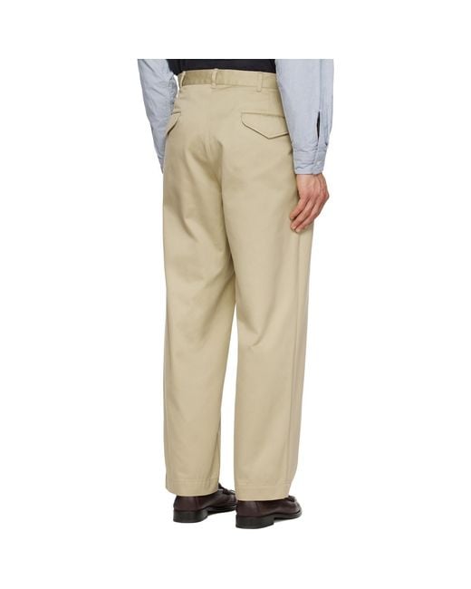 Nanamica Natural Double-Pleated Casual Pants for men