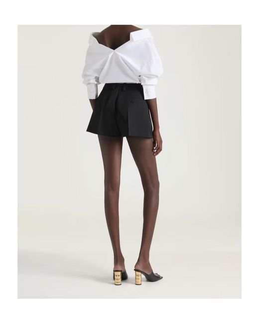Givenchy Black Pleat Detailed Shorts