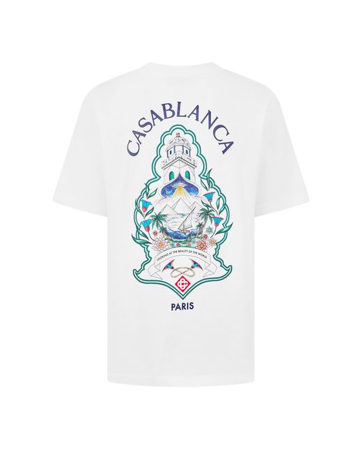 Casablanca White Printed T-Shirt for men