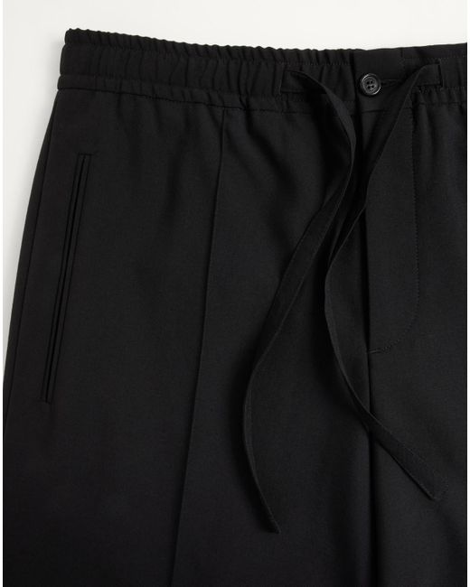 Valentino Gray Pleat Detailed Drawstring Pants for men