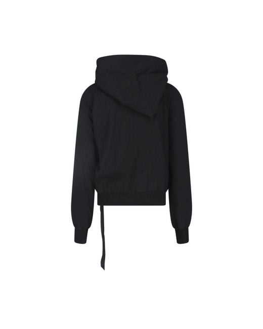 Rick Owens Black Drawstring Zipped Cardigan for men