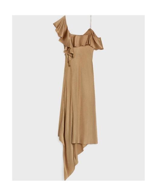 Céline Metallic Asymmetric Lingerie Dress