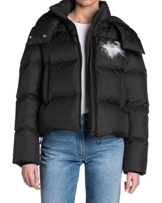 Off-White c/o Virgil Abloh Black Scribbled Arrows Hooded Down Jacket