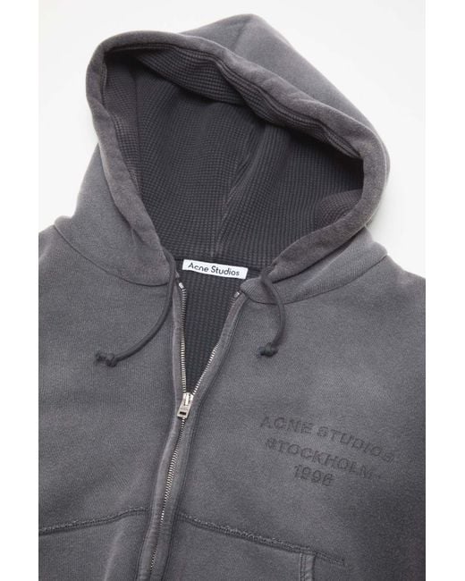 Acne Gray Sprayed Zip Hoodie for men