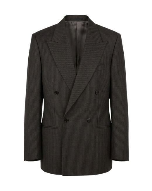 Gucci Black Pinstripe Wool Mohair Jacket for men