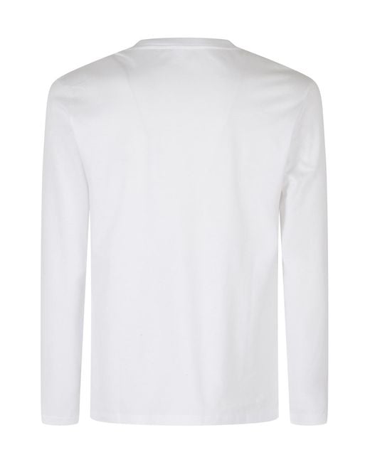 Dondup White Logo-Embroidered Long-Sleeve T-Shirt for men