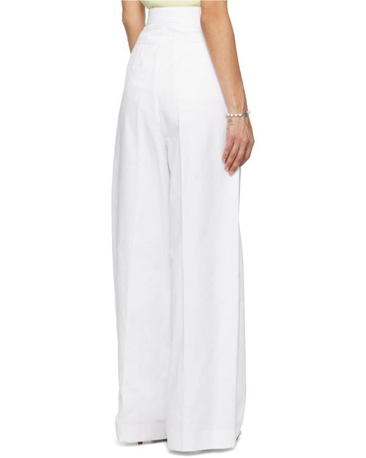 Givenchy White Cotton Wide-Leg Trousers