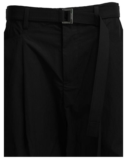 Sacai Black 'Typewriter' Parachute Pants for men