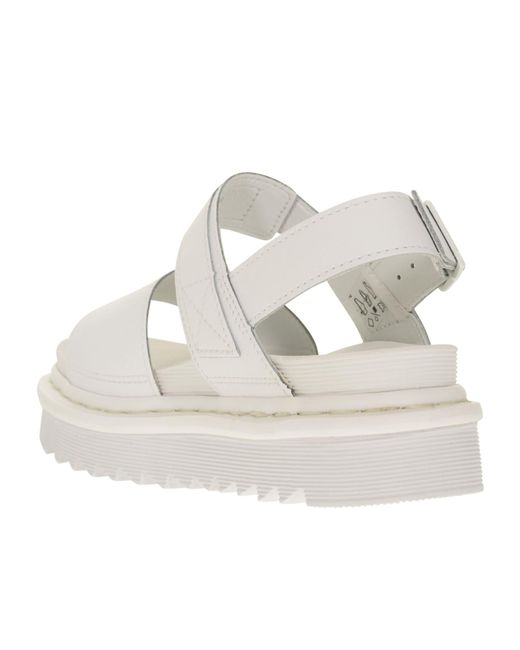 Dr. Martens White Open-Toed Round Head Sandals