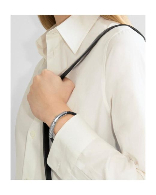 Burberry Metallic Leather Check Bracelet for men