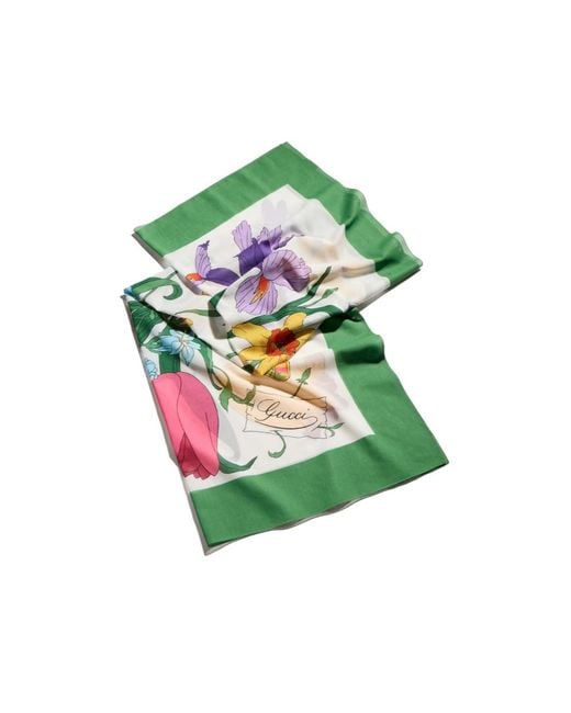 Gucci Green Printed Cotton Muslin Pareo