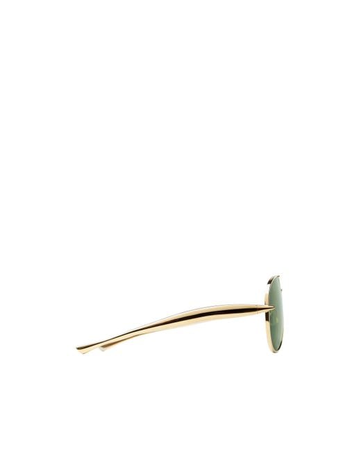 Bottega Veneta Green Eyewear Aviator Frame Sunglasses for men
