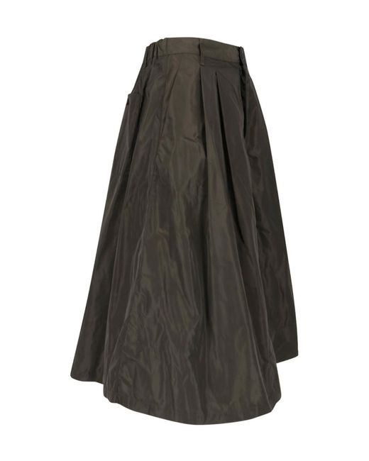 Aspesi Gray Elastic-Waist Midi Skirt