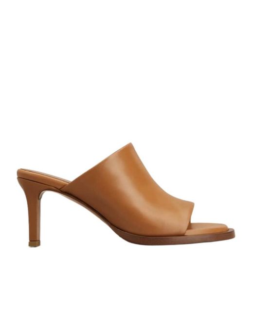 Tod's Brown Logo Debossed Slip-On Mules