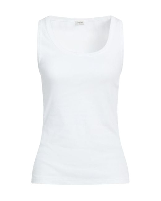 Saint Laurent White Simple Sleeveless T-Shirt