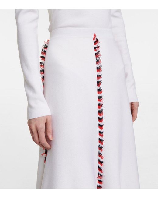 Gabriela Hearst White High-Waisted Midi Skirt