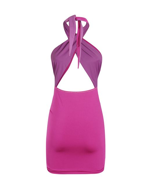Reina Olga Pink Draped Mini Dress