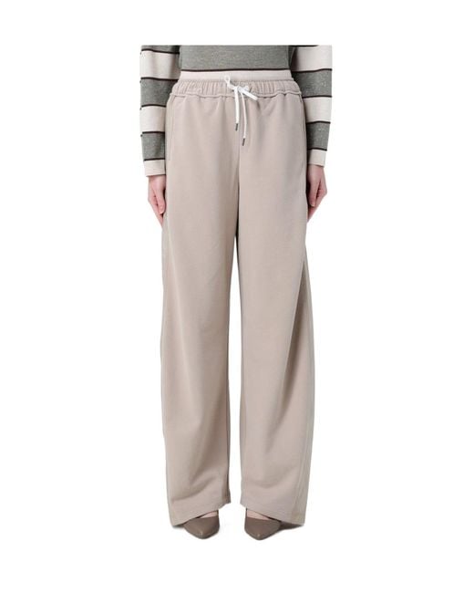 Brunello Cucinelli Gray Drawstring Casual Pants