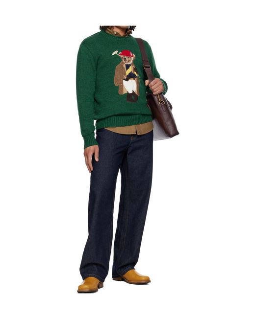 Polo Ralph Lauren Green Polo Bear Long-Sleeved Sweater for men
