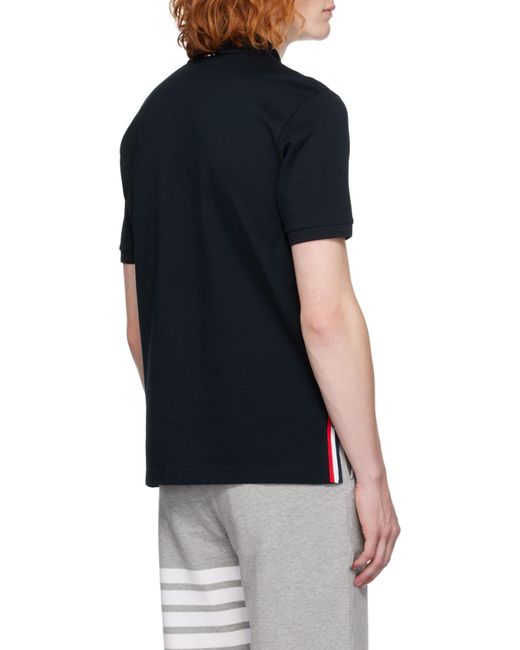 Thom Browne Blue Rwb Short-Sleeved Polo Shirt for men