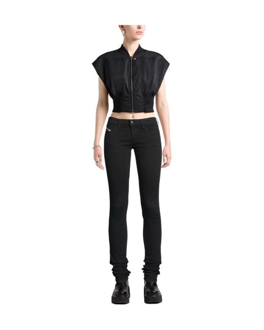 DIESEL Black Low-Rise Stretch Jeans