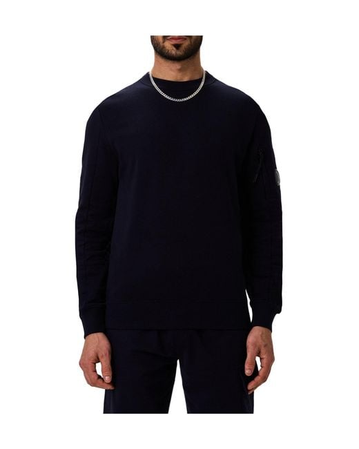 C P Company Blue Lens Crew-Neck Sweatshirt for men