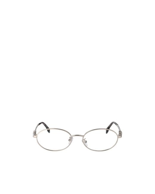 Fendi White Eyewear Oval Frame Glasses