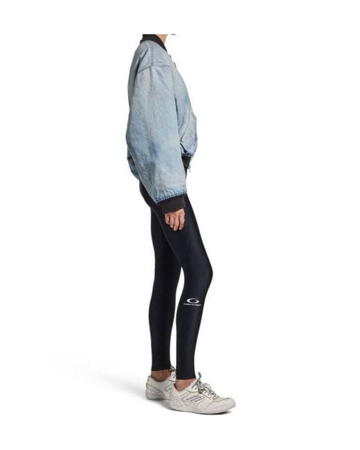 Balenciaga Blue Standard Zip-Up Denim Bomber Jacket