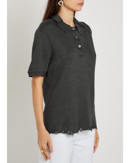 Tory Burch Black Button-Down Lapel Top