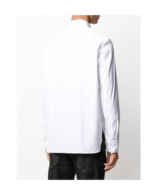 Neil Barrett White Long-Sleeved Lapel Shirt for men