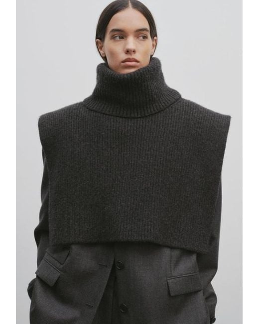The Row Black Emmit Roll-Neck Cashmere Collar