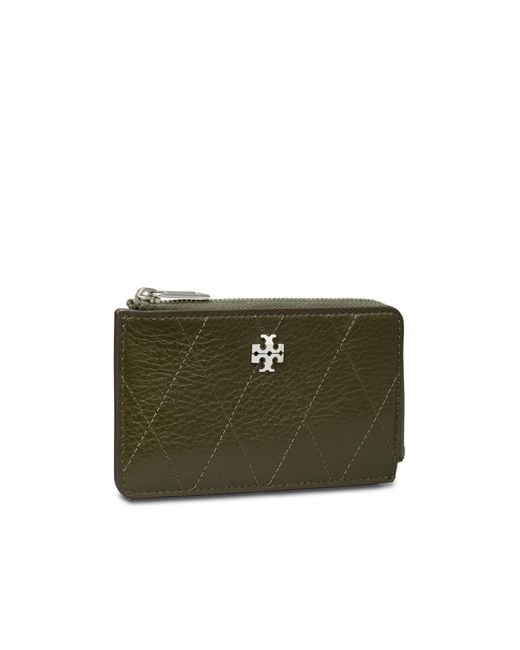 Tory Burch Green Zip-Around Wallet