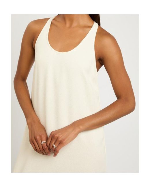 Totême White Scoop-Neck Woven Midi Dress