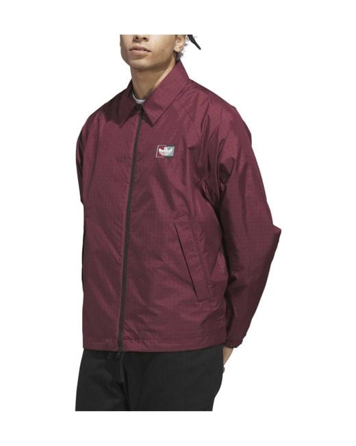 Adidas Originals Purple Checkered Collared Zipup Jacket for men
