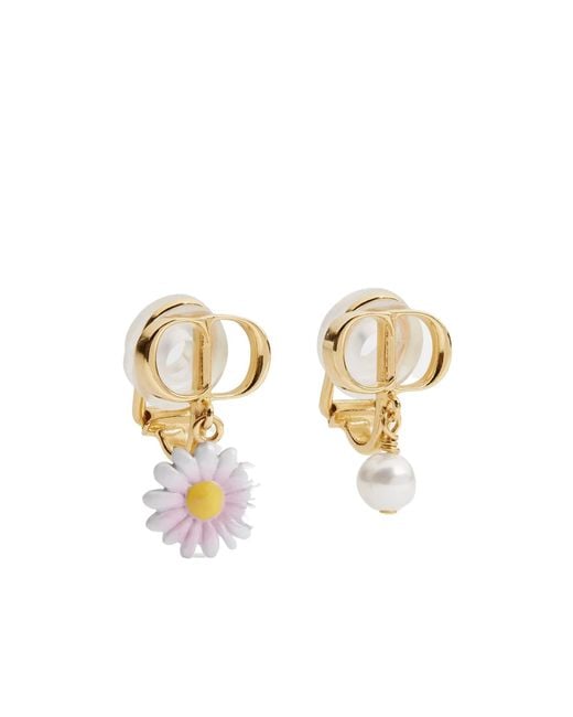Dior Metallic Cd Garden Clip-On Earrings