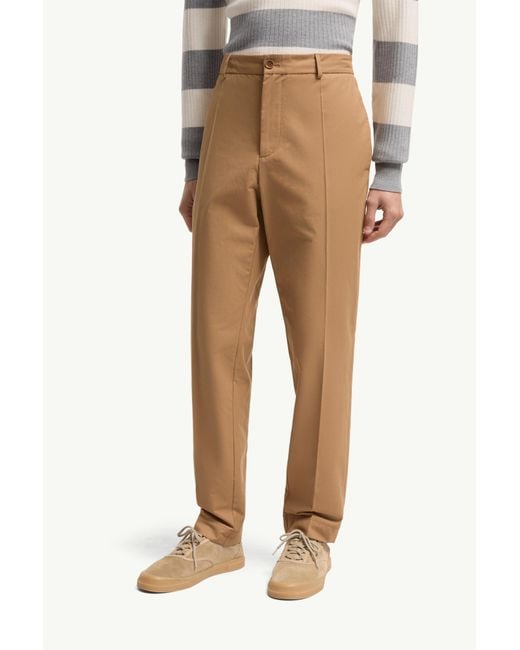 Moncler Natural Logo Patch Straight-Leg Pants for men