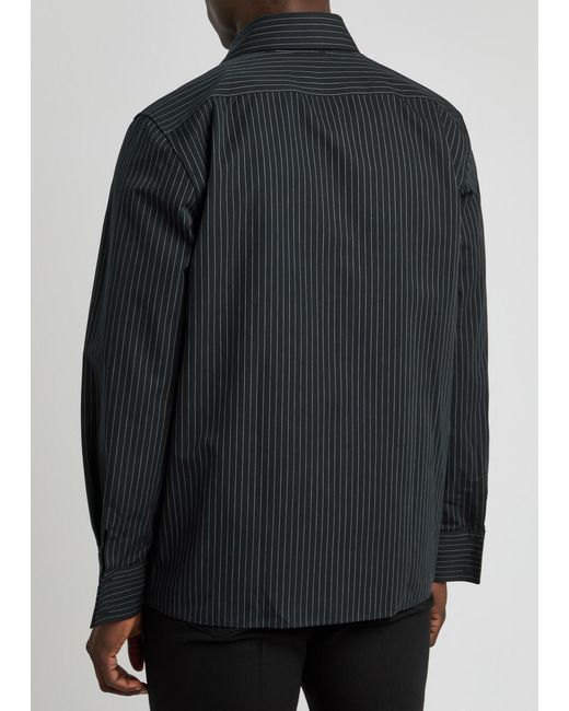 Saint Laurent Black Stripe Cotton Shirt for men