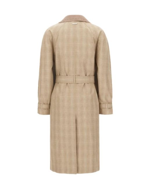 Iceberg Natural Check-Pattern Belted Coat