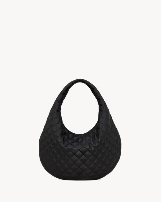 Saint Laurent Black Icare Quilted Hobo Bag