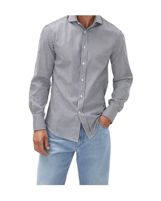 Brunello Cucinelli Gray Striped Buttoned Shirt for men