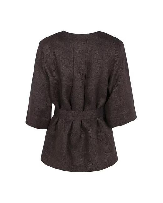 P.A.R.O.S.H. Black Belted Blouse