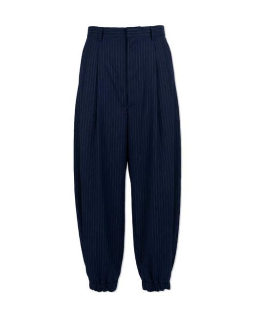 Moschino Blue Striped Pattern Wide-Leg Trousers