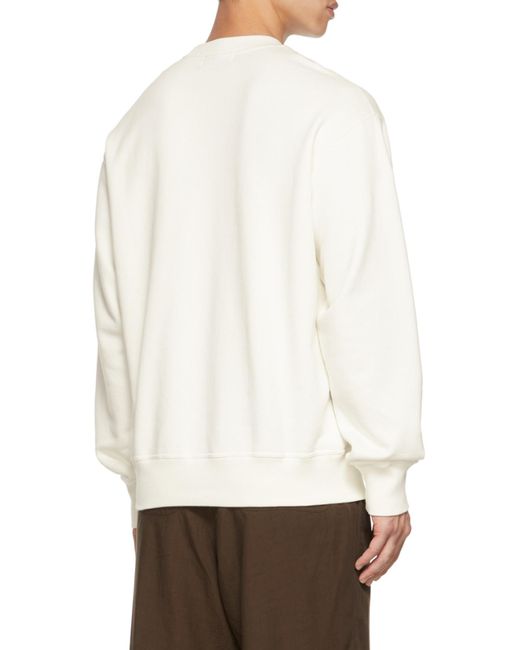 Ambush White Fleece Workshop Logo-Print Sweatshirt for men