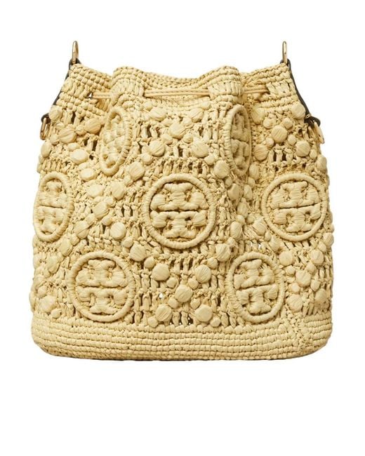 Tory Burch Metallic 'T Monogram' Crossbody Bag With Logo Embroidery And C