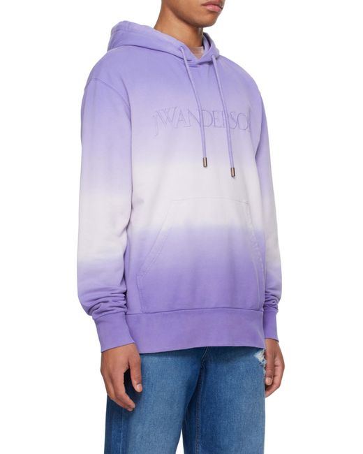 J.W. Anderson Blue Jw Anderson Logo Embroidered Drawstring Hoodie for men