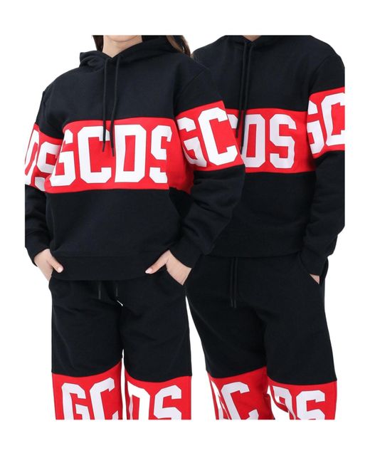Gcds Black Drawstring Hoodie for men