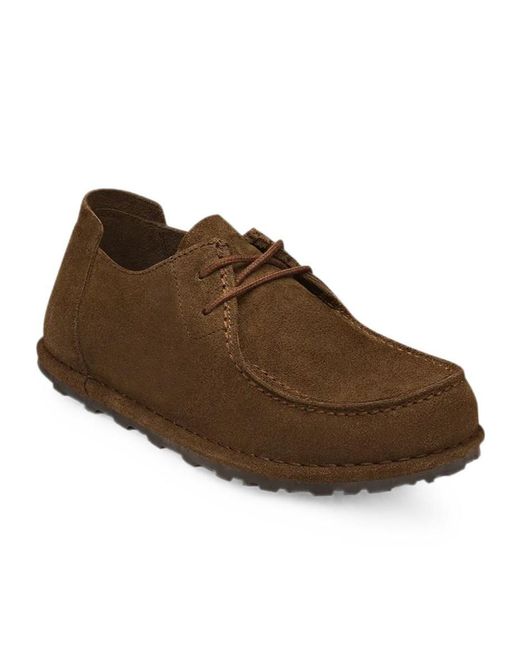 Birkenstock Brown Suede Lace-Up Loafers