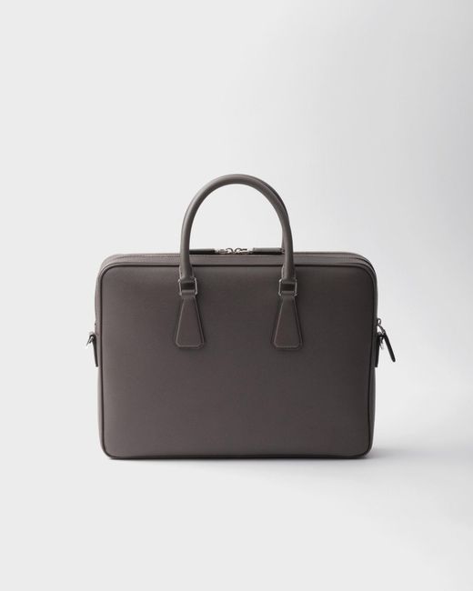Prada Black Saffiano Leather Briefcase for men